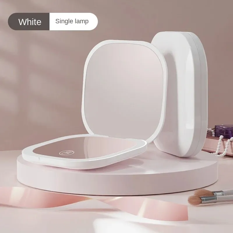 Portable Mini LED Makeup Mirror: USB Charging, Foldable Design