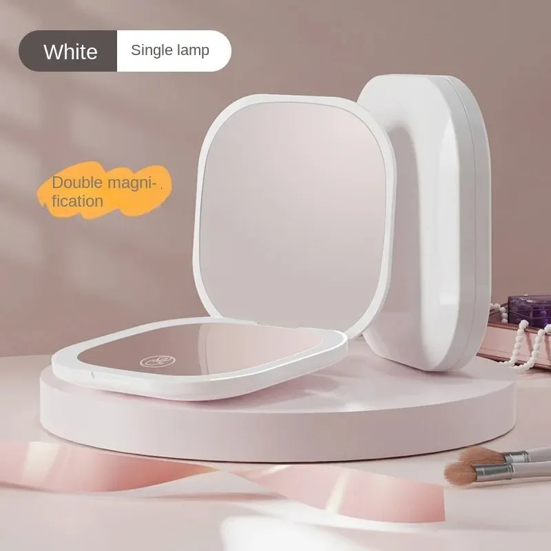 Portable Mini LED Makeup Mirror: USB Charging, Foldable Design
