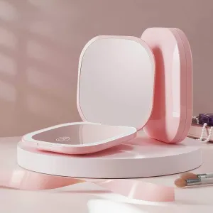 Portable Mini LED Makeup Mirror: USB Charging, Foldable Design