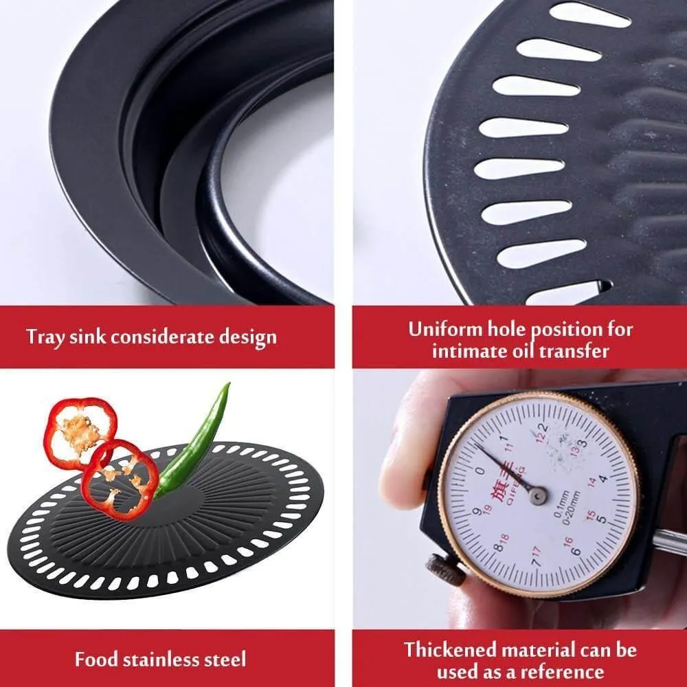 Portable Non-Stick Korean BBQ Grill Pan - Easy Clean Cooking Tool