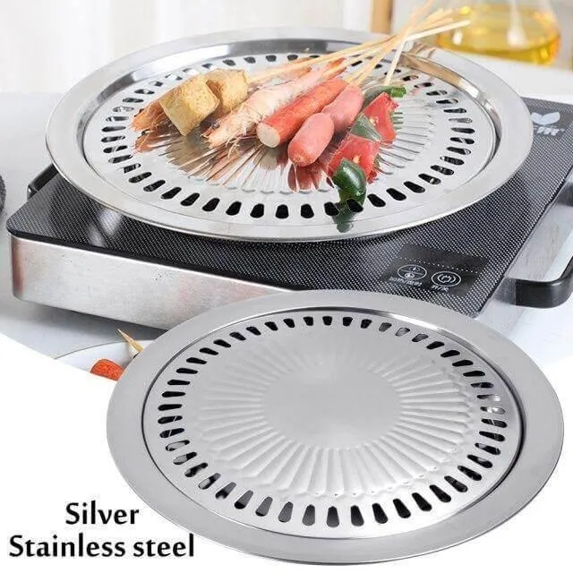 Portable Non-Stick Korean BBQ Grill Pan - Easy Clean Cooking Tool