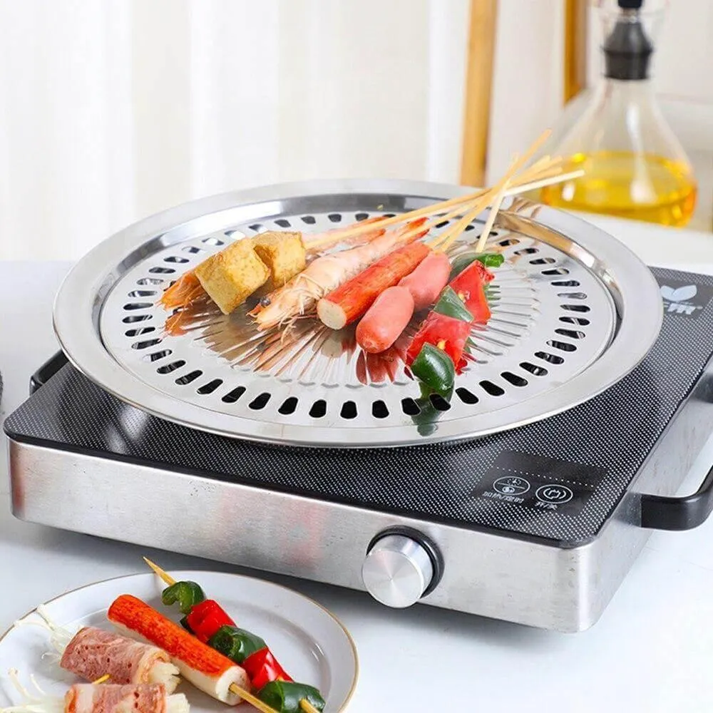 Portable Non-Stick Korean BBQ Grill Pan - Easy Clean Cooking Tool
