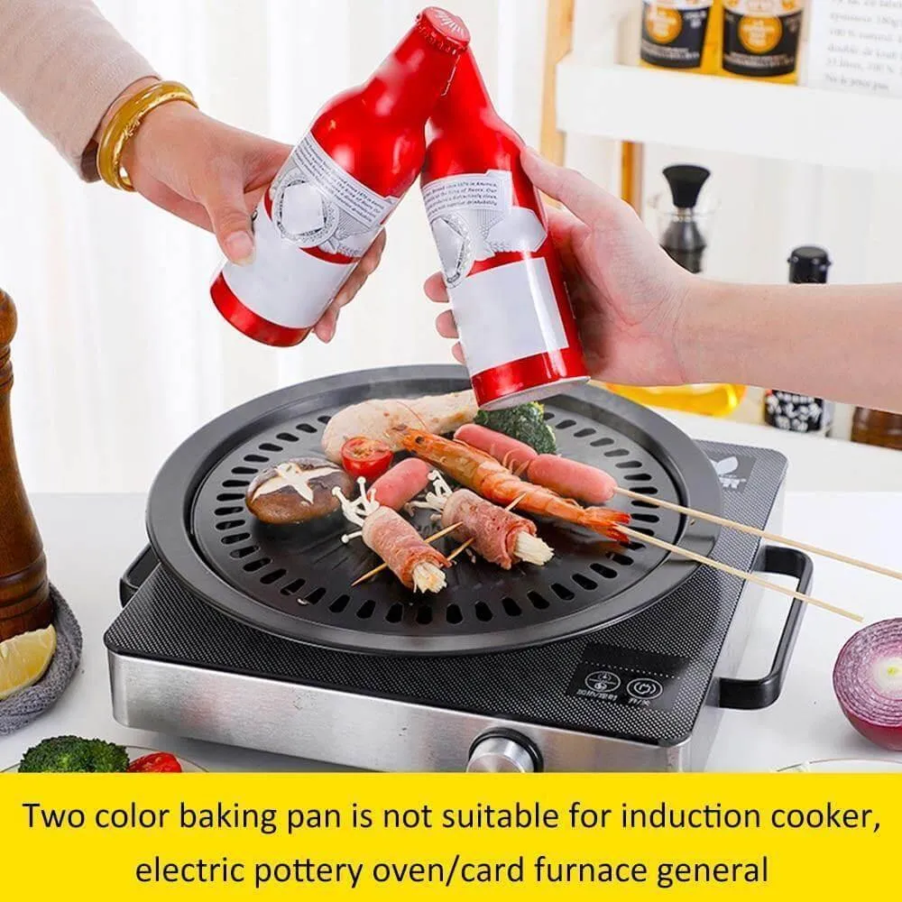 Portable Non-Stick Korean BBQ Grill Pan - Easy Clean Cooking Tool