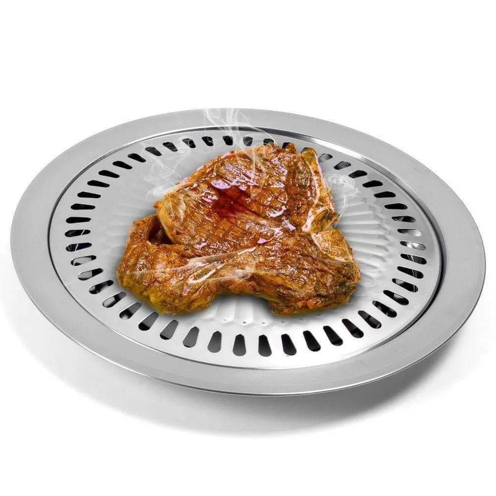 Portable Non-Stick Korean BBQ Grill Pan - Easy Clean Cooking Tool
