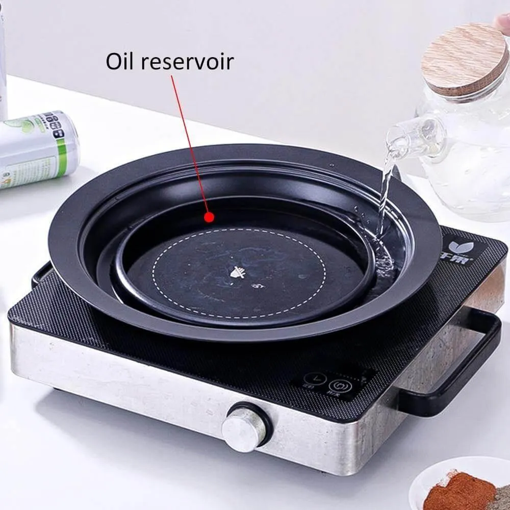 Portable Non-Stick Korean BBQ Grill Pan - Easy Clean Cooking Tool