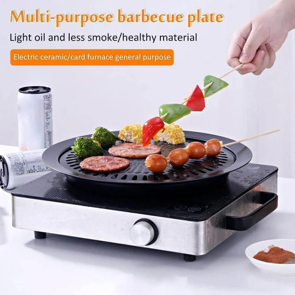Portable Non-Stick Korean BBQ Grill Pan - Easy Clean Cooking Tool
