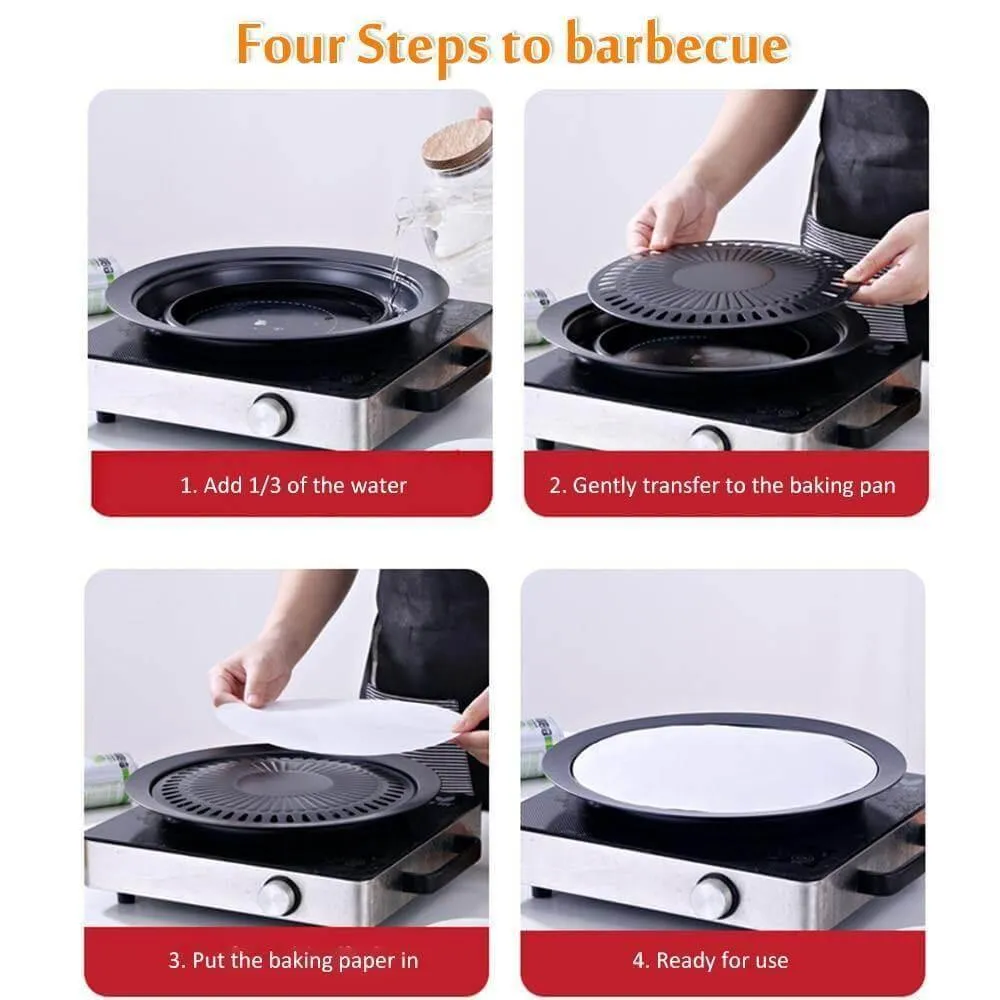 Portable Non-Stick Korean BBQ Grill Pan - Easy Clean Cooking Tool