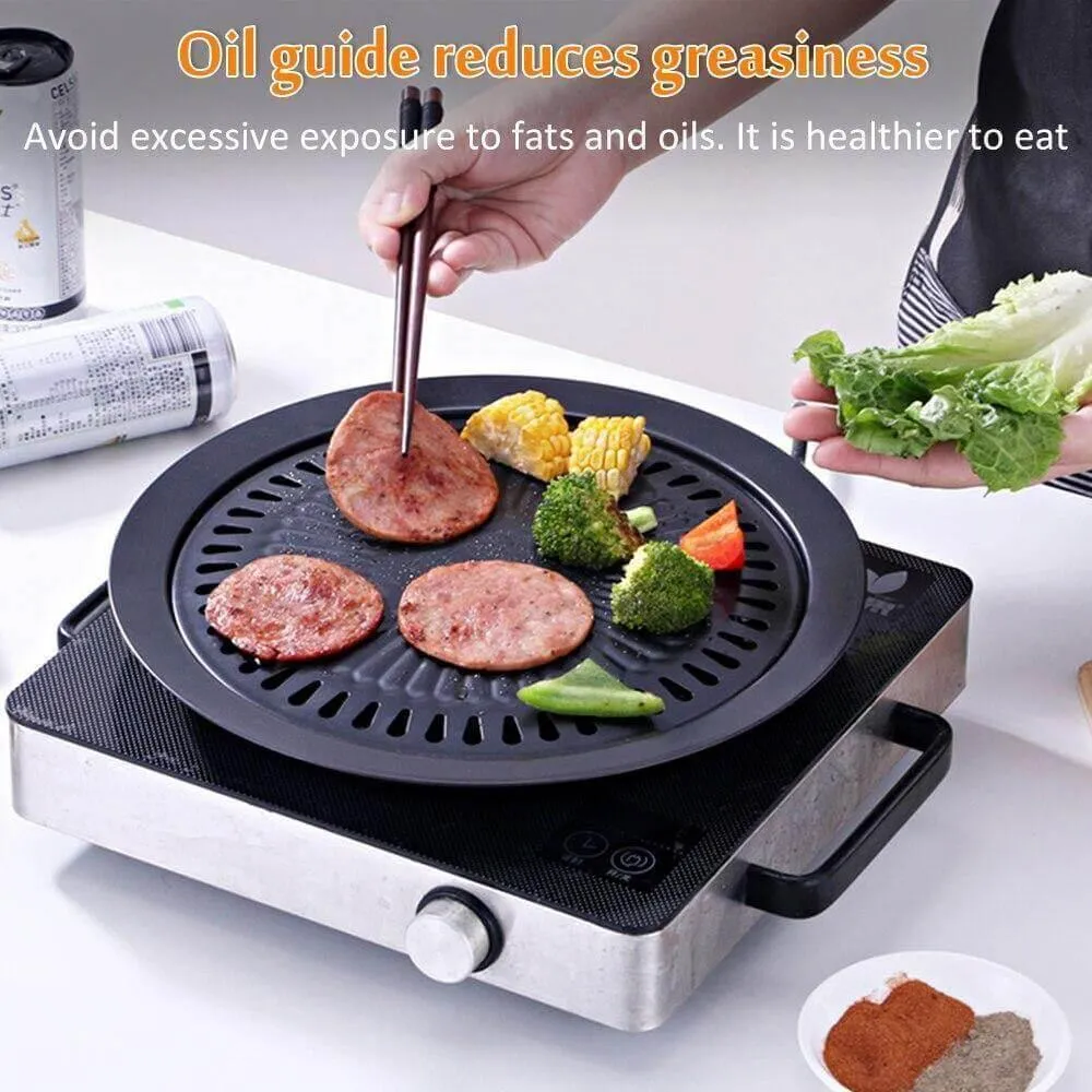Portable Non-Stick Korean BBQ Grill Pan - Easy Clean Cooking Tool