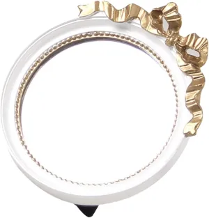 Portable Resin Mirror Bowknot Detail Round Makeup Mirror Small and Lightweight 3