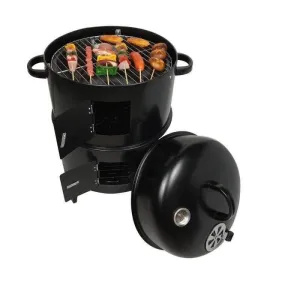 Portable Round BBQ Smoker Grill - Stackable Design with Lid