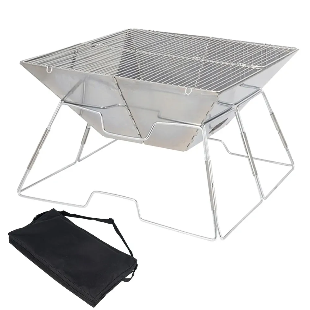 Portable Stainless Steel Grill/Fire Pit