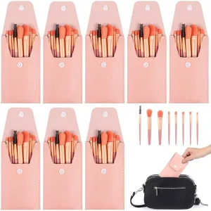 Portable Travel Makeup Brush Set, 8 Brushes, Makeup Bag With Synthetic Fiber Brushes, Perfect For Weddings, Parties, And Bridesmaid Gifts