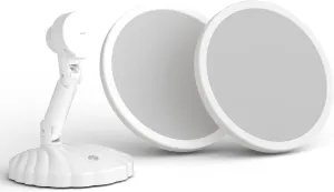 Portable Travel Vanity Mirror with Lights,Interchangeable Mirror Design,1/15X Magnifying Mirror,Stepless Adjustable Lighted Makeup Mirror,3 Color Modes,Desk or Travel Use