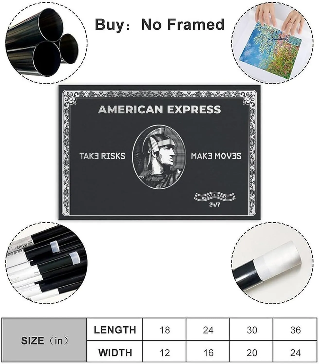 Posters for Room Aesthetic American Express Poster 1 Canvas Painting for Living Room Bedroom Decor 12x18inch(30x45cm) Unframe-style