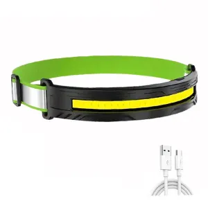 Powerful LED Headlamp COB Headlight USB Rechargeable Head Flashlight Torch Waterproof Camping Fishing Lantern Red Warning Light