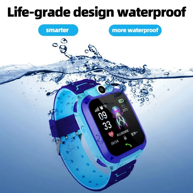 Premium Kids Smart Watch with 2G Call, Waterproof, GPS Tracker, SOS Button, LBS Location, Camera, for Boys & Girls, Compatible with iOS & Android, Gift for Children