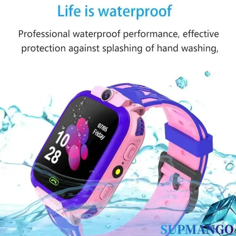 Premium Kids Smart Watch with 2G Call, Waterproof, GPS Tracker, SOS Button, LBS Location, Camera, for Boys & Girls, Compatible with iOS & Android, Gift for Children