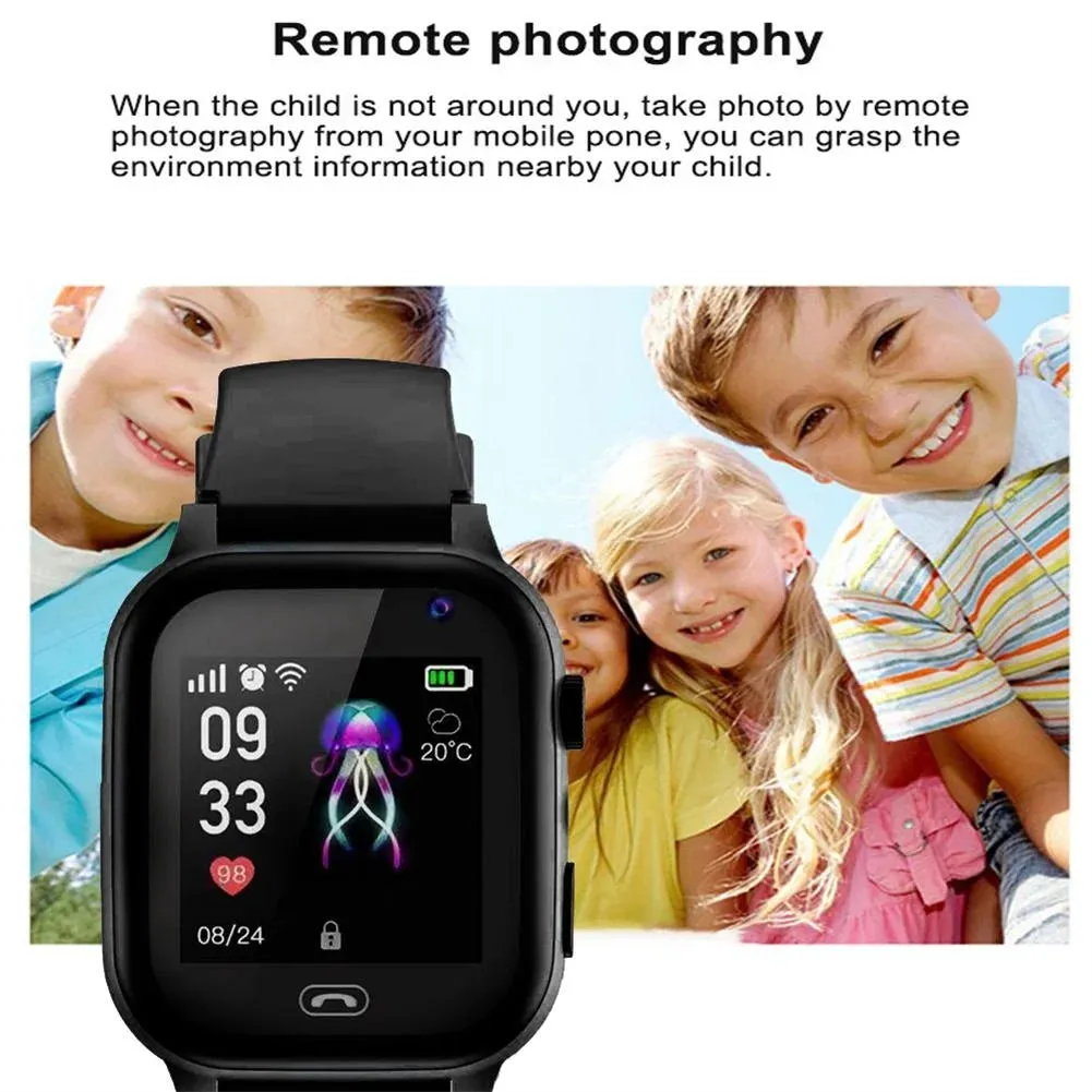 Premium Kids Smart Watch with 2G Call, Waterproof, GPS Tracker, SOS Button, LBS Location, Camera, for Boys & Girls, Compatible with iOS & Android, Gift for Children