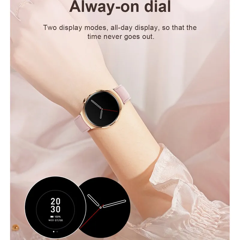 Premium Smartwatch for Women - AMOLED Display, Bluetooth Calling, NFC, GPS, IP68 Waterproof, Multiple Sports Modes, Heart Rate & Blood Pressure Monitoring