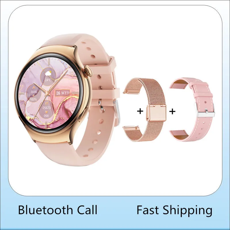 Premium Smartwatch for Women - AMOLED Display, Bluetooth Calling, NFC, GPS, IP68 Waterproof, Multiple Sports Modes, Heart Rate & Blood Pressure Monitoring