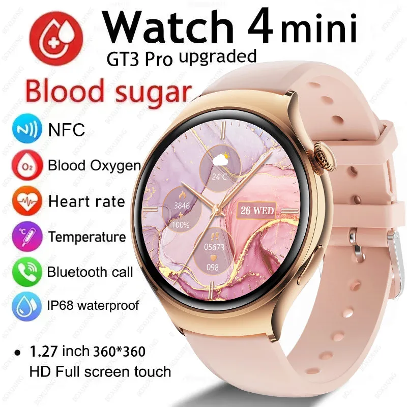 Premium Smartwatch for Women - AMOLED Display, Bluetooth Calling, NFC, GPS, IP68 Waterproof, Multiple Sports Modes, Heart Rate & Blood Pressure Monitoring