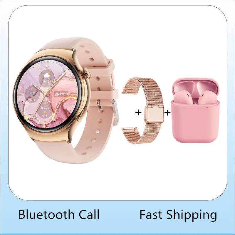 Premium Smartwatch for Women - AMOLED Display, Bluetooth Calling, NFC, GPS, IP68 Waterproof, Multiple Sports Modes, Heart Rate & Blood Pressure Monitoring