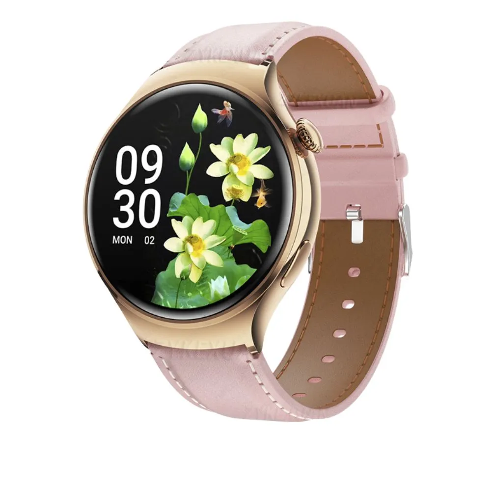 Premium Smartwatch for Women - AMOLED Display, Bluetooth Calling, NFC, GPS, IP68 Waterproof, Multiple Sports Modes, Heart Rate & Blood Pressure Monitoring