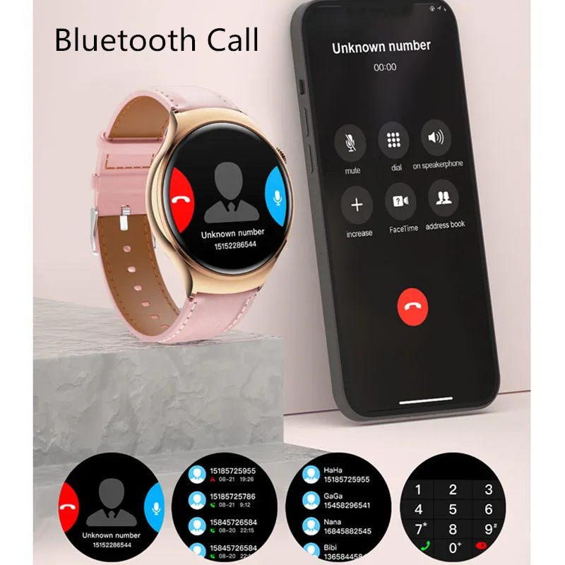 Premium Smartwatch for Women - AMOLED Display, Bluetooth Calling, NFC, GPS, IP68 Waterproof, Multiple Sports Modes, Heart Rate & Blood Pressure Monitoring
