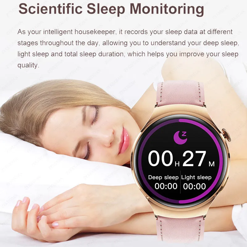 Premium Smartwatch for Women - AMOLED Display, Bluetooth Calling, NFC, GPS, IP68 Waterproof, Multiple Sports Modes, Heart Rate & Blood Pressure Monitoring