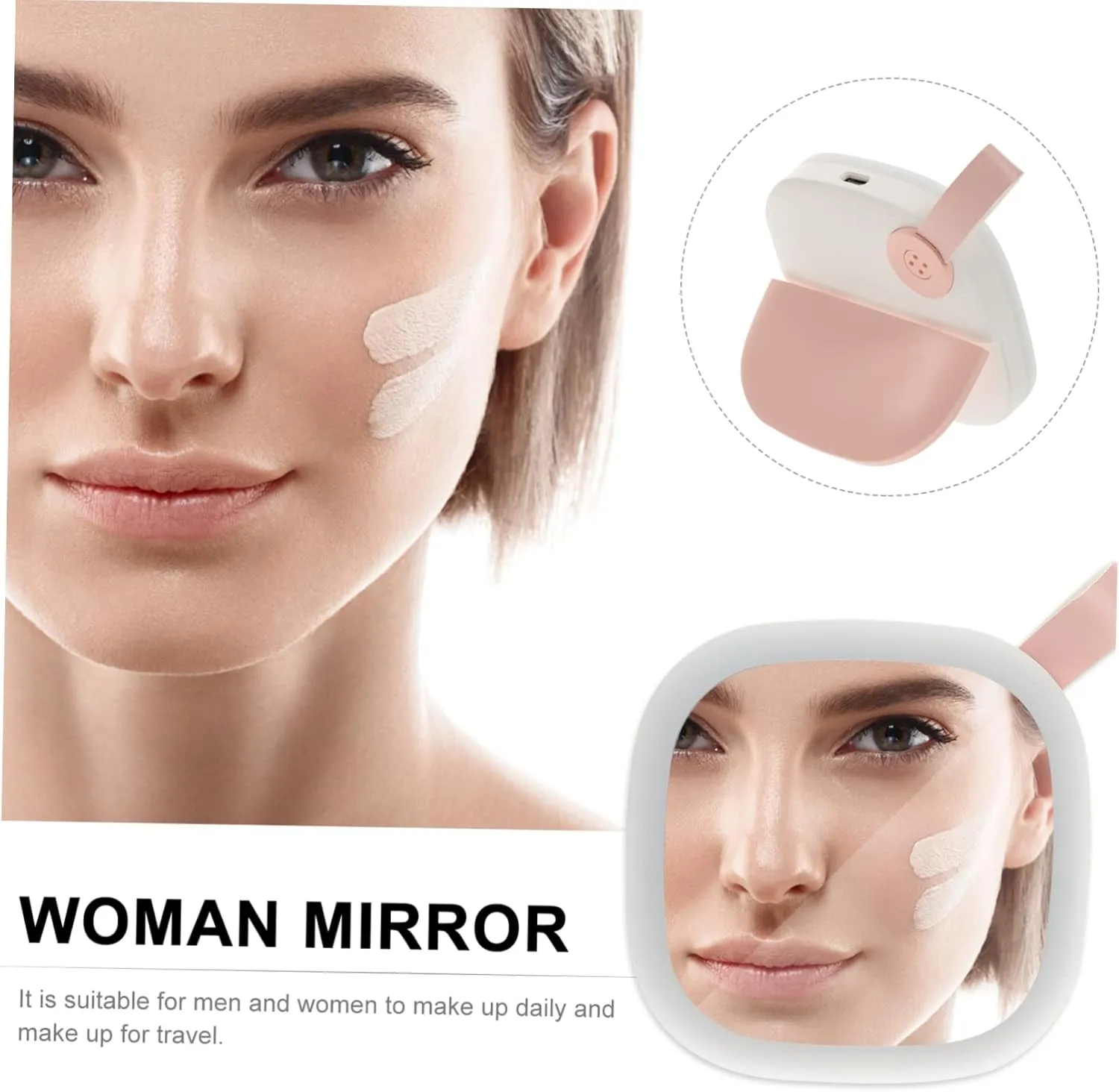 PRETYZOOM 2pcs Led Makeup Mirror Portable Dual-Sided Vanity Mirror Rechargeable Led Lights Compact for Women for Makeup Special Days