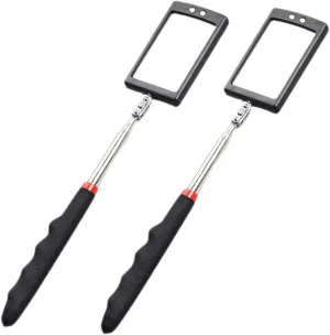 PRETYZOOM 2Pcs Telescoping Inspection Mirror with LED Light Swivel Vehicle Inspection Tool for Mechanics Automotive Repairs and Home Use Ergonomic Design for Easy Maneuvering