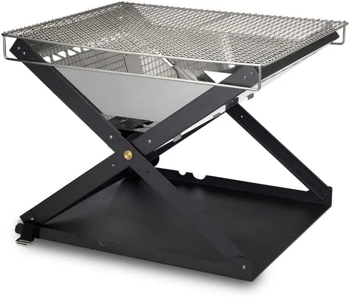Primus Kamoto OpenFire Pit, Rectangular Steel Wood Fire Pit, Red