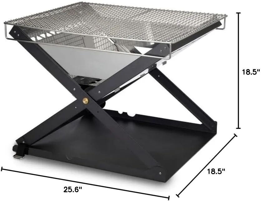 Primus Kamoto OpenFire Pit, Rectangular Steel Wood Fire Pit, Red