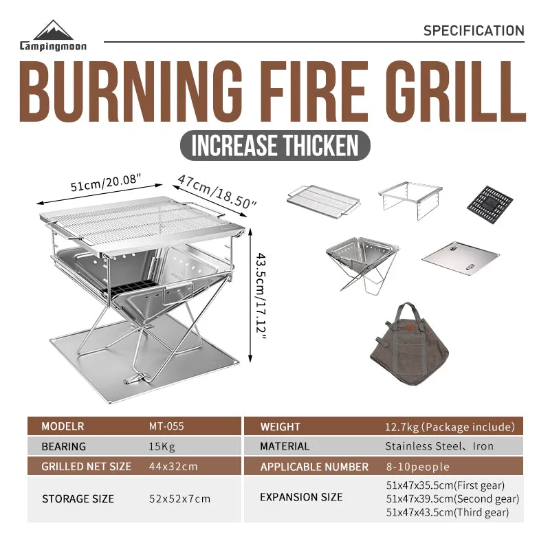 Problem-free return Heavy-duty Grill Fire Pit Campingmoon MT-055 Takibi