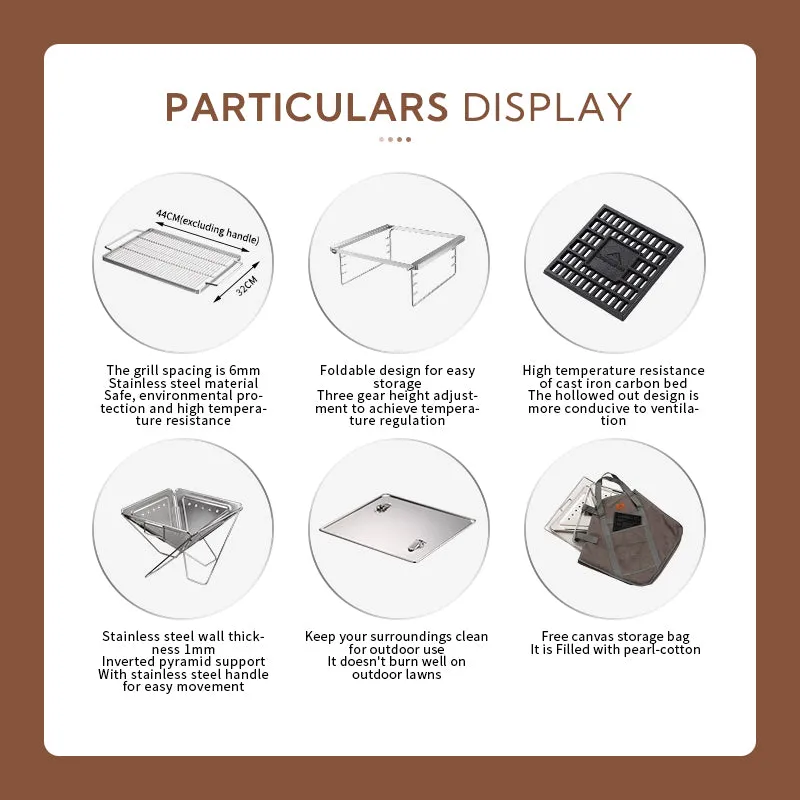 Problem-free return Heavy-duty Grill Fire Pit Campingmoon MT-055 Takibi