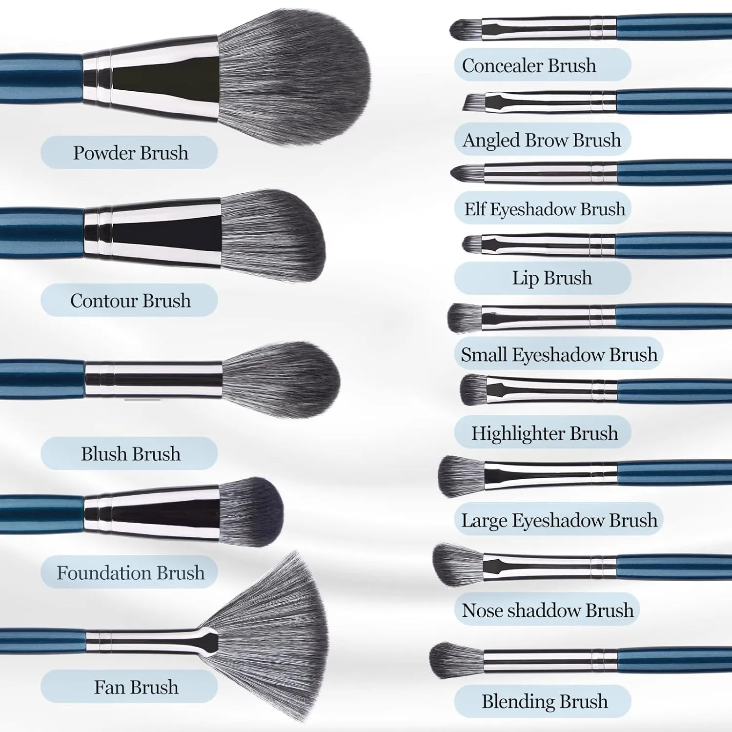 Professional Makeup Brush Set 14Pcs Makeup Brushes Kit Foundation Eyeshadow Powder Blending Eyebrow Eyelash Kabuki Brushes Cosmetic Brushs Travel Kits With Leather Bag Gift