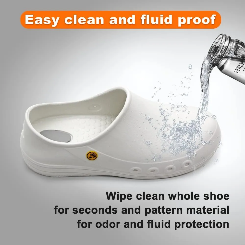 Professional Nurses Shoes for Women Men Slip Resistant Waterproof Work Shoes for Doctor Chef Food Service Nursing Slip-On