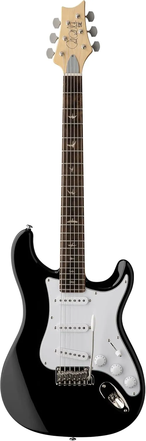 PRS Guitars 6 String SE Silver Sky Electric Guitar, Piano Black with Gig Bag, Right, (109639::9J:)