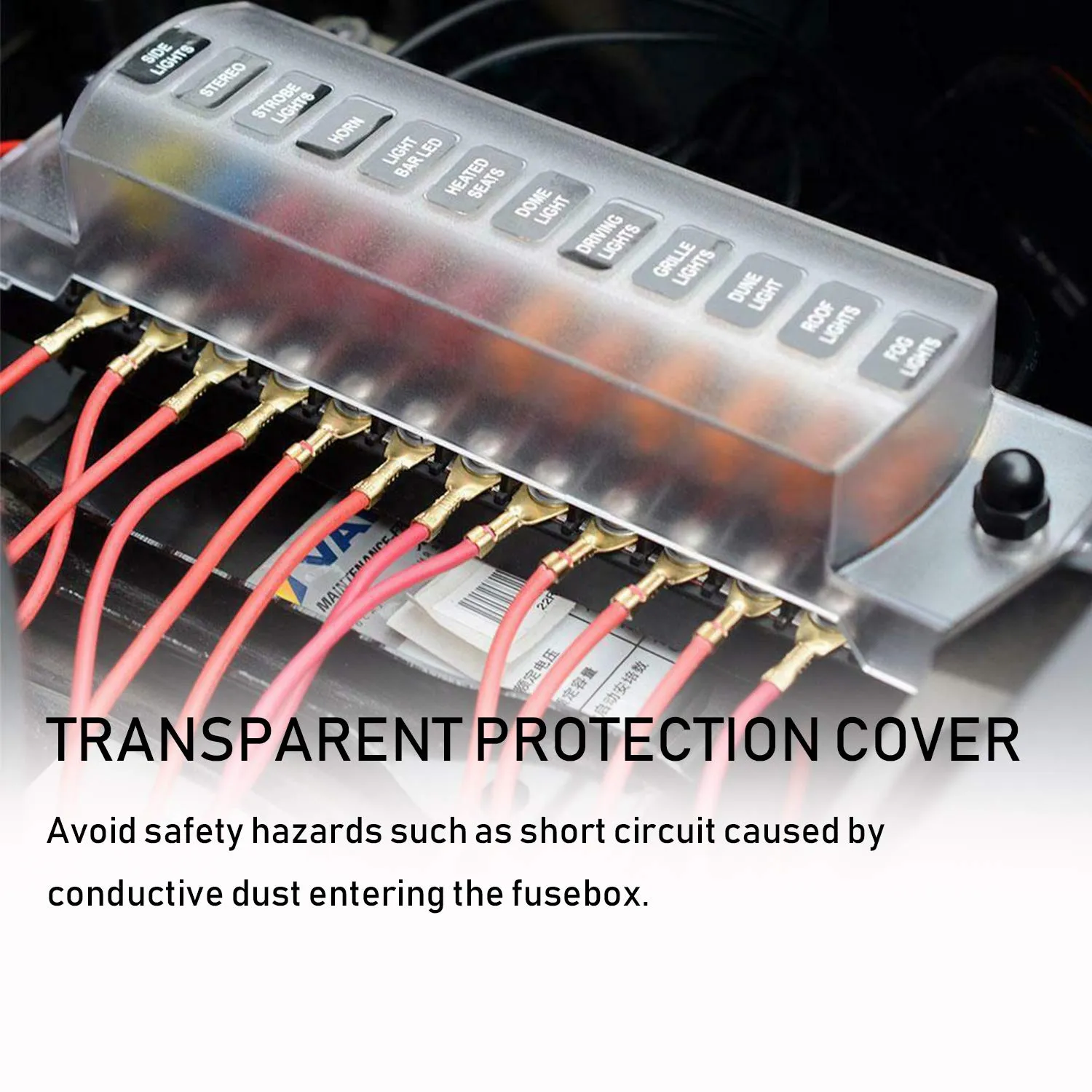 PSEQT 12 Way Blade Fuse Block with Negative Bus ATC/ATO Waterproof Marine Automotive Fuse Box Standard Circuit Holder Panel for Auto Boat Yacht Vehicle Auto RV Car Trailer Truck SUV