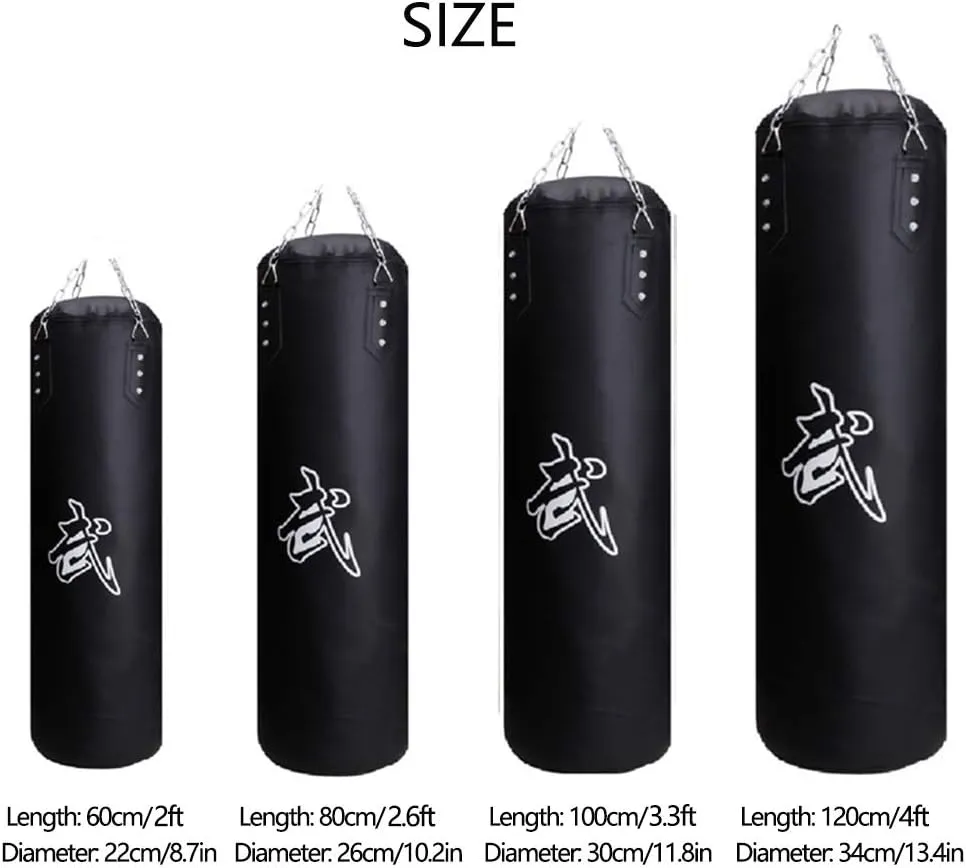 Punching Bag for Man Women Kids, Indoor/Garden Boxing Bag Unfilled Heavy Bag Set with Punching Gloves, Chain, Ceiling Hook for MMA, Kickboxing, Muay Thai, Karate, Taekwondo