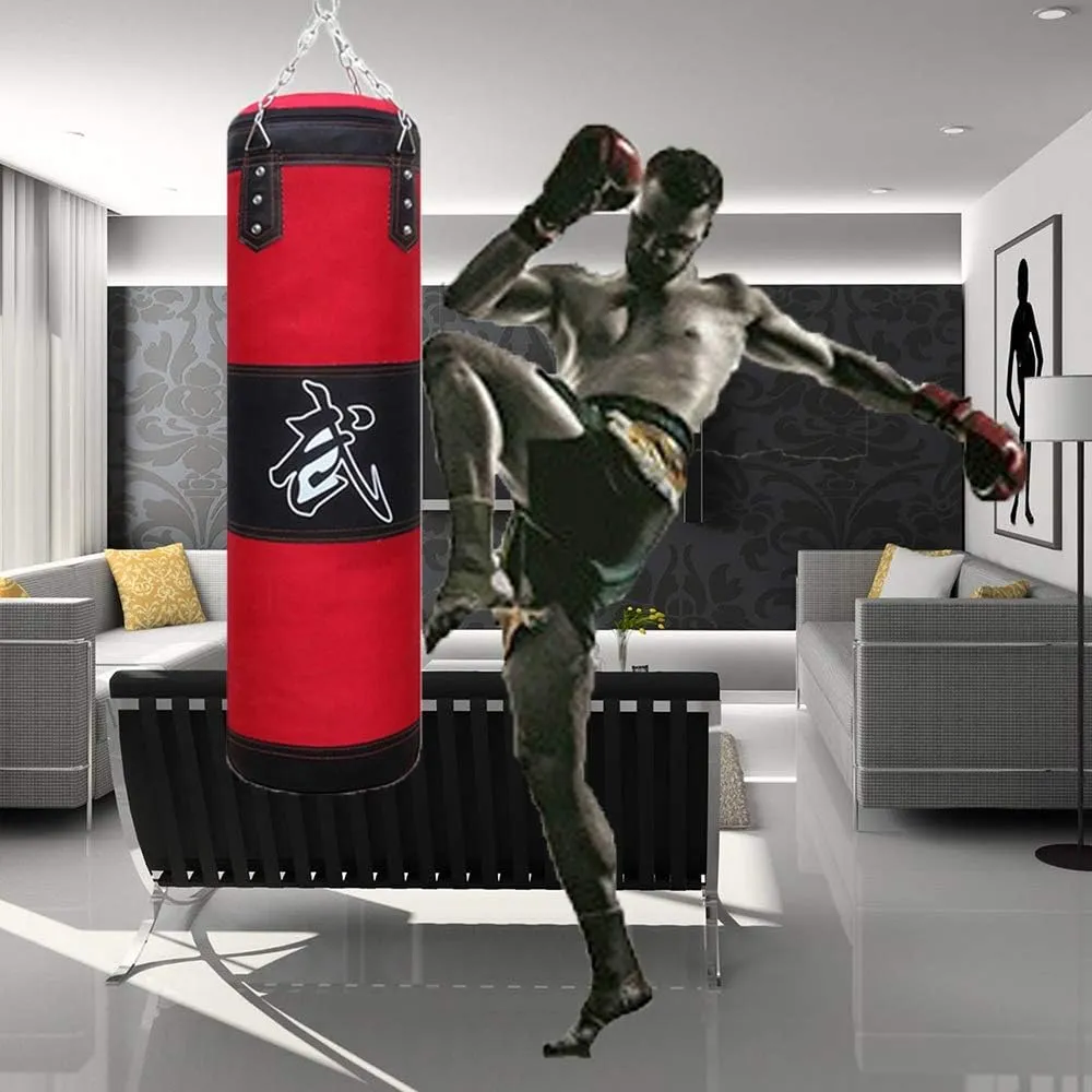 Punching Bag for Man Women Kids, Indoor/Garden Boxing Bag Unfilled Heavy Bag Set with Punching Gloves, Chain, Ceiling Hook for MMA, Kickboxing, Muay Thai, Karate, Taekwondo