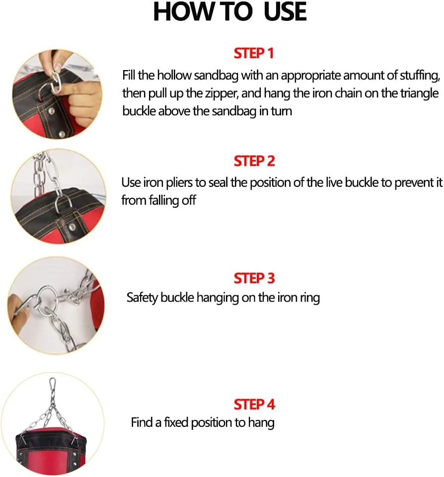 Punching Bag for Man Women Kids, Indoor/Garden Boxing Bag Unfilled Heavy Bag Set with Punching Gloves, Chain, Ceiling Hook for MMA, Kickboxing, Muay Thai, Karate, Taekwondo