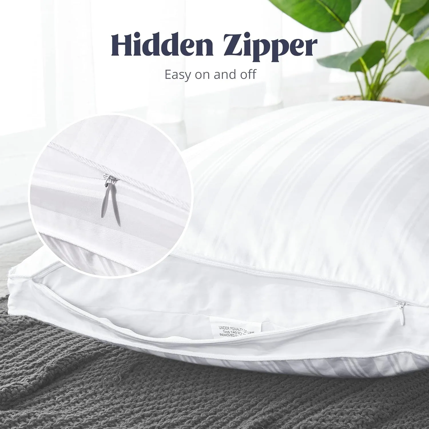 puredown® Goose Feathers and Down Pillow, Bed Pillow for Sleeping, Hotel Collection Gusseted 2 Outer Protectors, Cotton Fabric, White, King Size, Set of 2