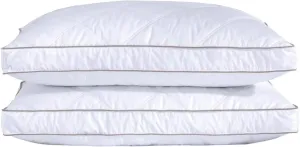 puredown® Goose Feathers and Down Pillow for Sleeping Gusseted Bed Hotel Collection Pillows, Standard, Set of 2