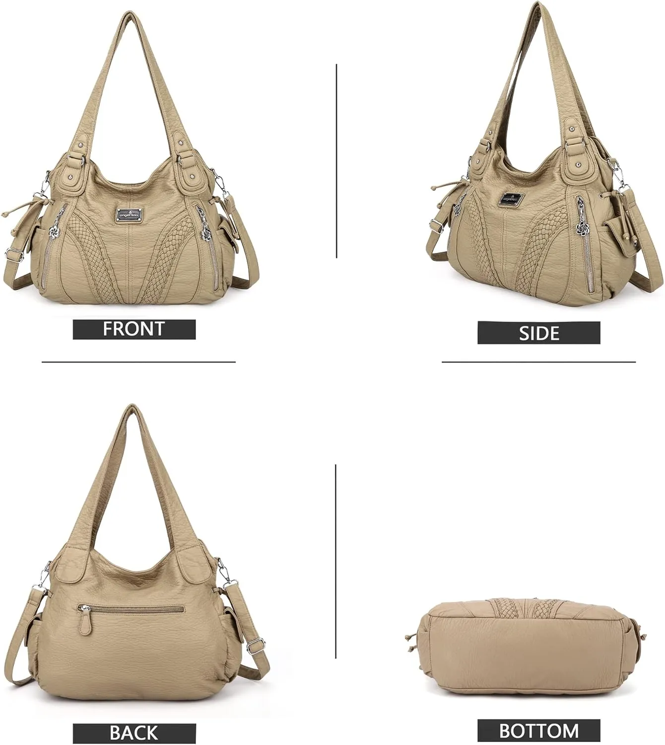 Purses and Handbags Women Fashion Tote Bag Shoulder Bags Top Handle Satchel Purses Washed Synthetic Leather Handbag