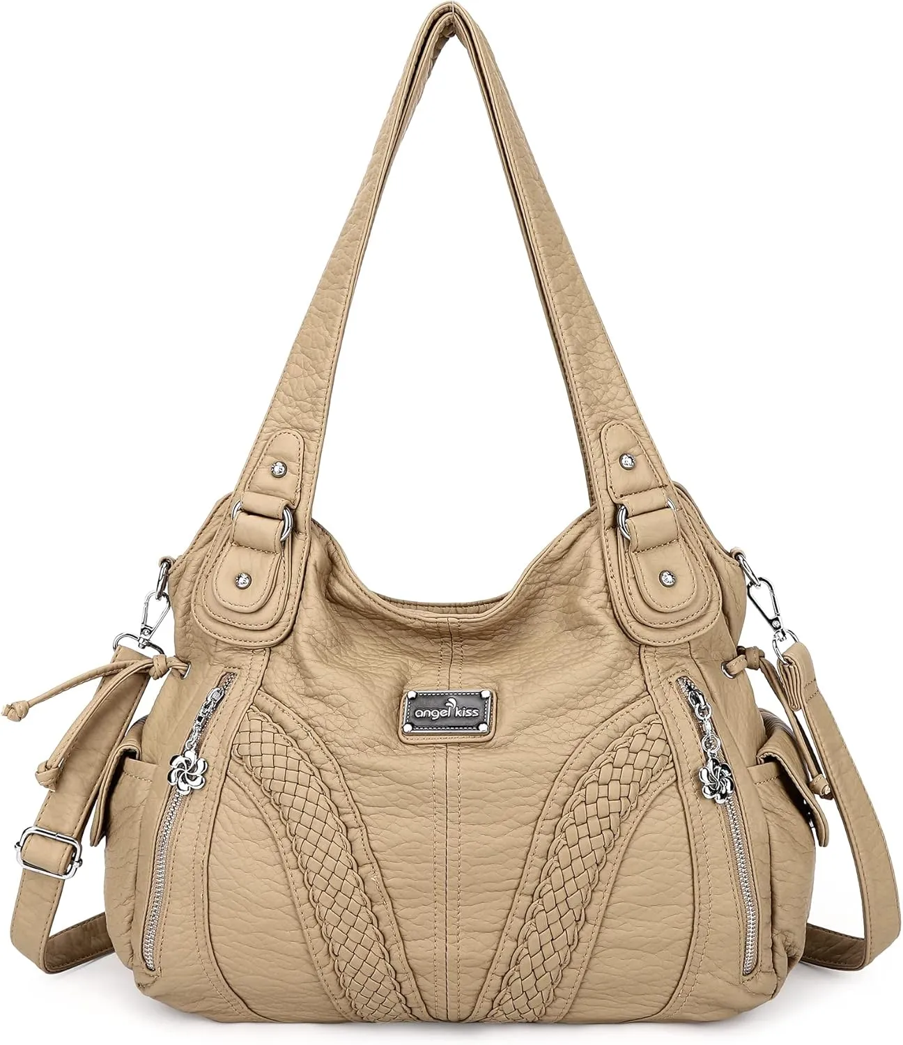 Purses and Handbags Women Fashion Tote Bag Shoulder Bags Top Handle Satchel Purses Washed Synthetic Leather Handbag