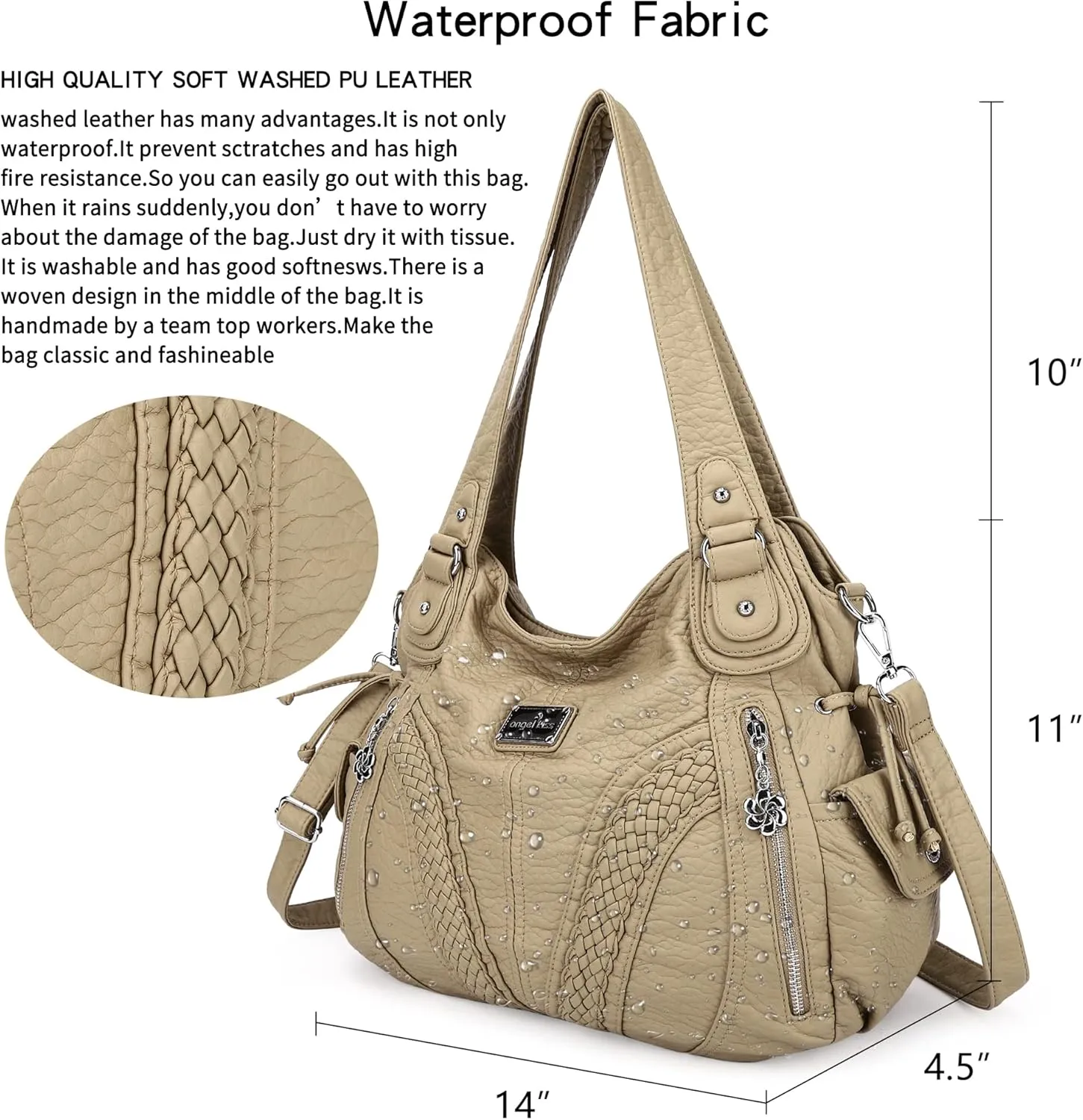 Purses and Handbags Women Fashion Tote Bag Shoulder Bags Top Handle Satchel Purses Washed Synthetic Leather Handbag
