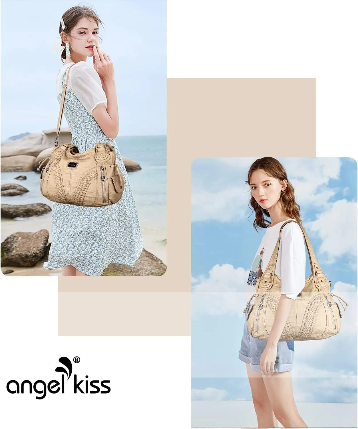Purses and Handbags Women Fashion Tote Bag Shoulder Bags Top Handle Satchel Purses Washed Synthetic Leather Handbag