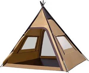 Pyramid Tent, Outdoor Camping Tent with Two Doors, Easy Set up, for 3-4 Season Backpacking, Camping, Hiking, Bushcraft, Travel, Winter Camping