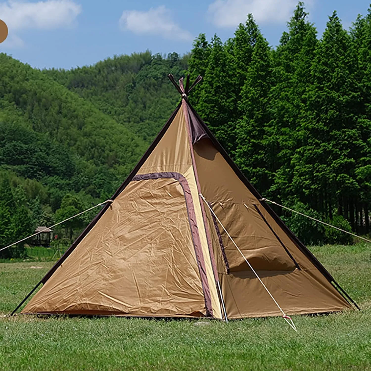 Pyramid Tent, Outdoor Camping Tent with Two Doors, Easy Set up, for 3-4 Season Backpacking, Camping, Hiking, Bushcraft, Travel, Winter Camping